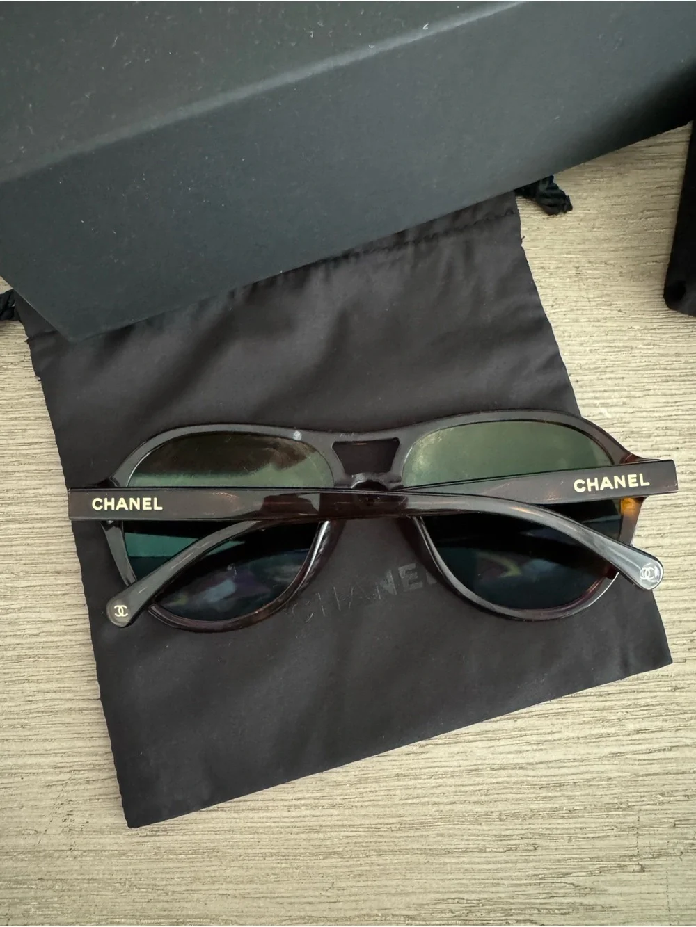 Chanel Pilot Sunglasses in Dark Havana